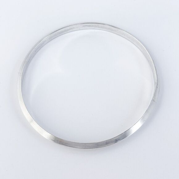 Vintage Sterling Silver 925 Ridge Edge Bangle Bracelet 7.75" - Picture 3 of 7